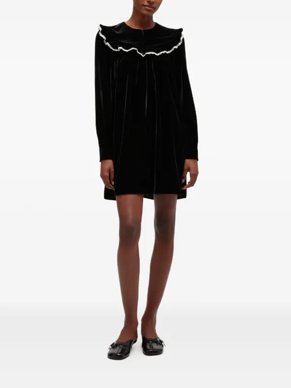 GANNI Black Velvet Dress