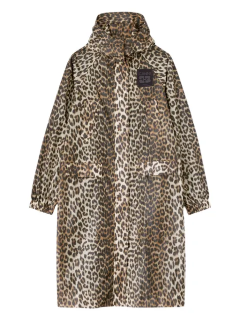 GANNI leopard-print coat