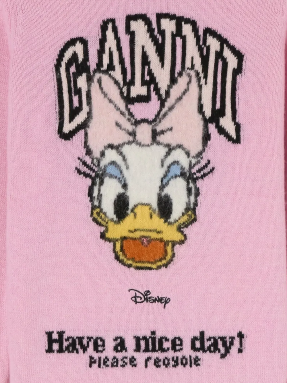 GANNI x Disney Daisy Duck wollen trui met grafische print Roze