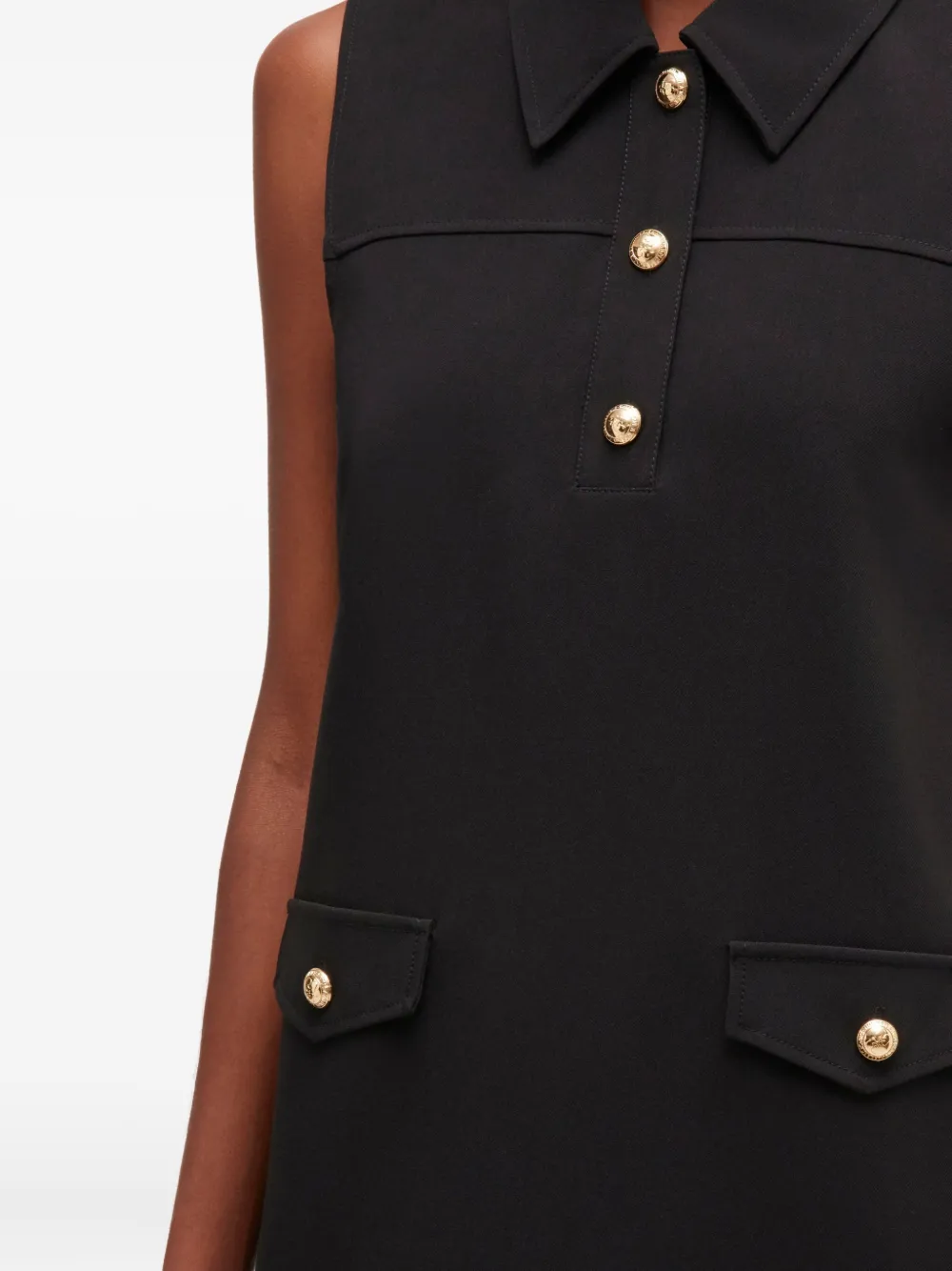 GANNI Twill mini-jurk Zwart