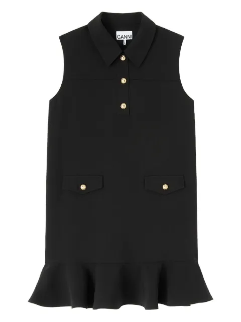 GANNI button ruffled dress
