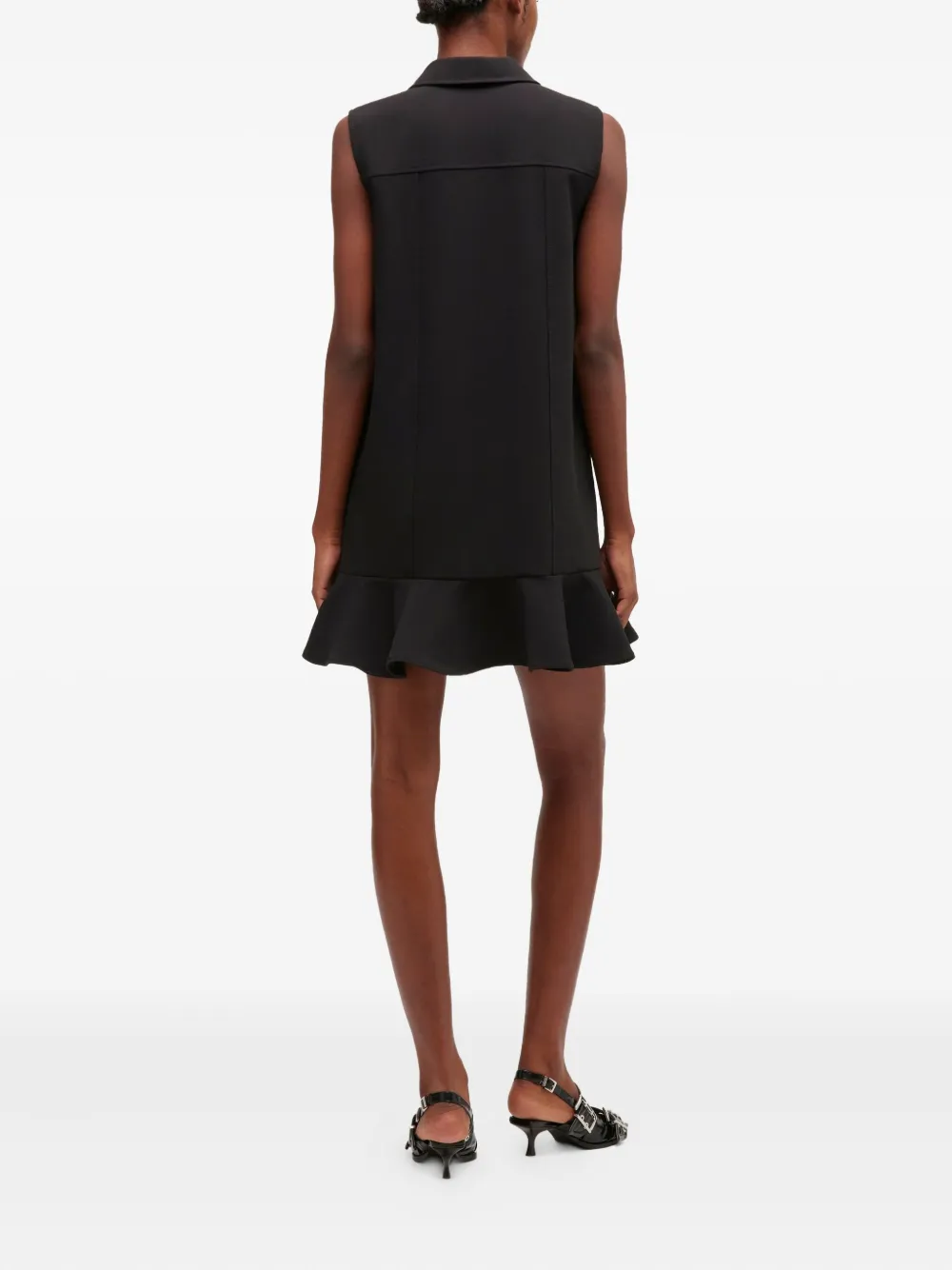 GANNI Twill mini-jurk Zwart