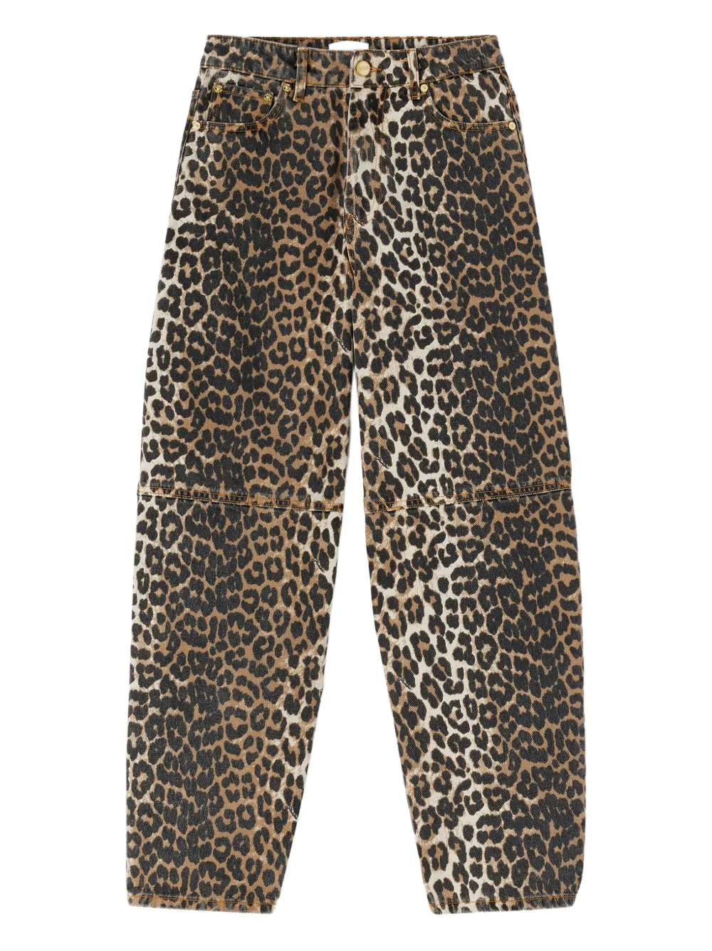 GANNI Jeans mit Leoparden-Print - Braun