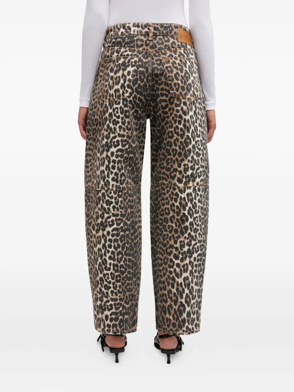 GANNI Jeans met luipaardprint Bruin