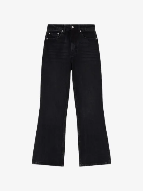 GANNI Betzy cropped jeans in black rigid denim