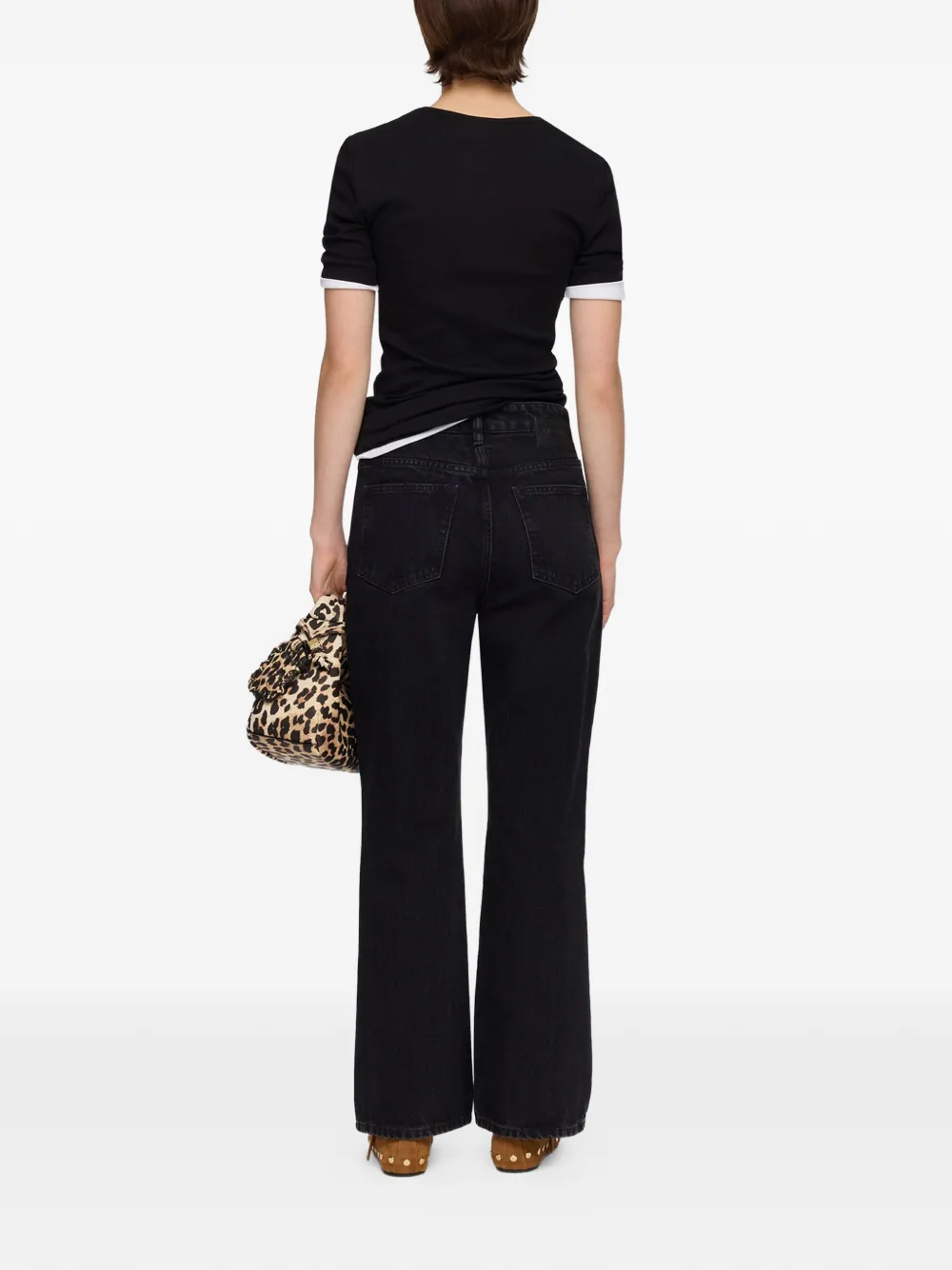 GANNI Betzy cropped jeans Zwart