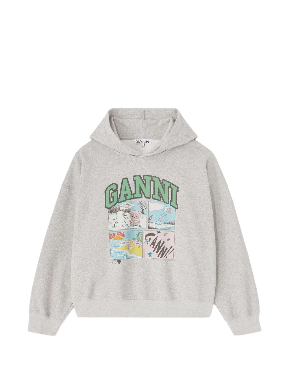 GANNI Hoodie met print Grijs