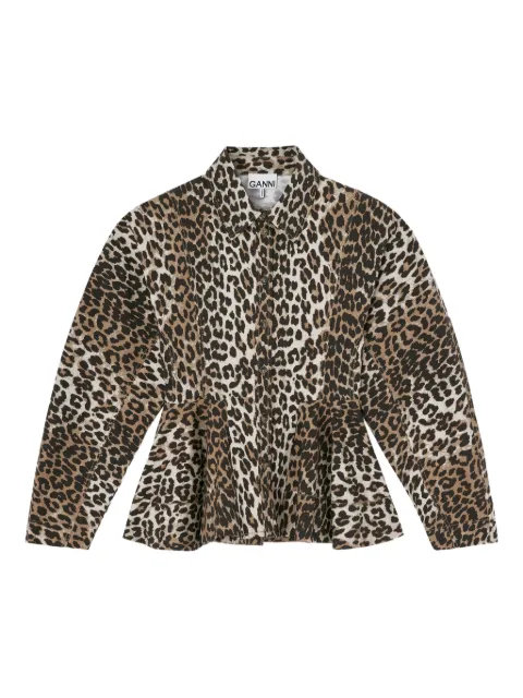 GANNI camisa con estampado de leopardo