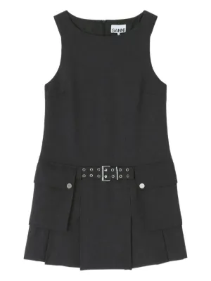 GANNI ストライプ ミニシャツワンピース | ブラック | FARFETCH JP