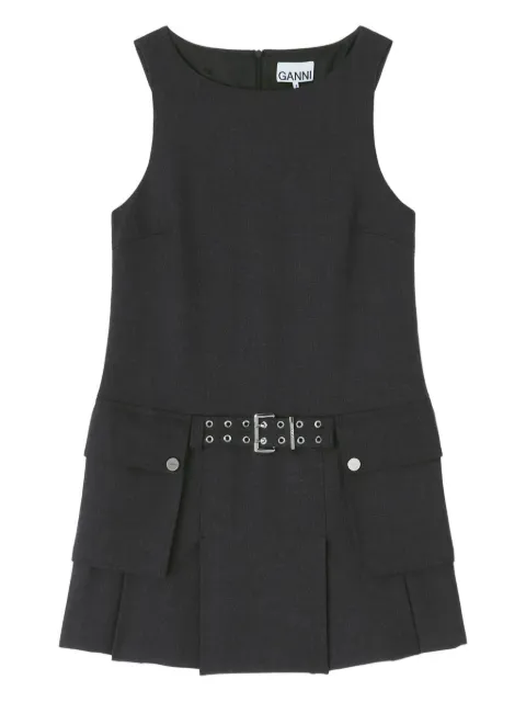 GANNI belted pocket mini dress