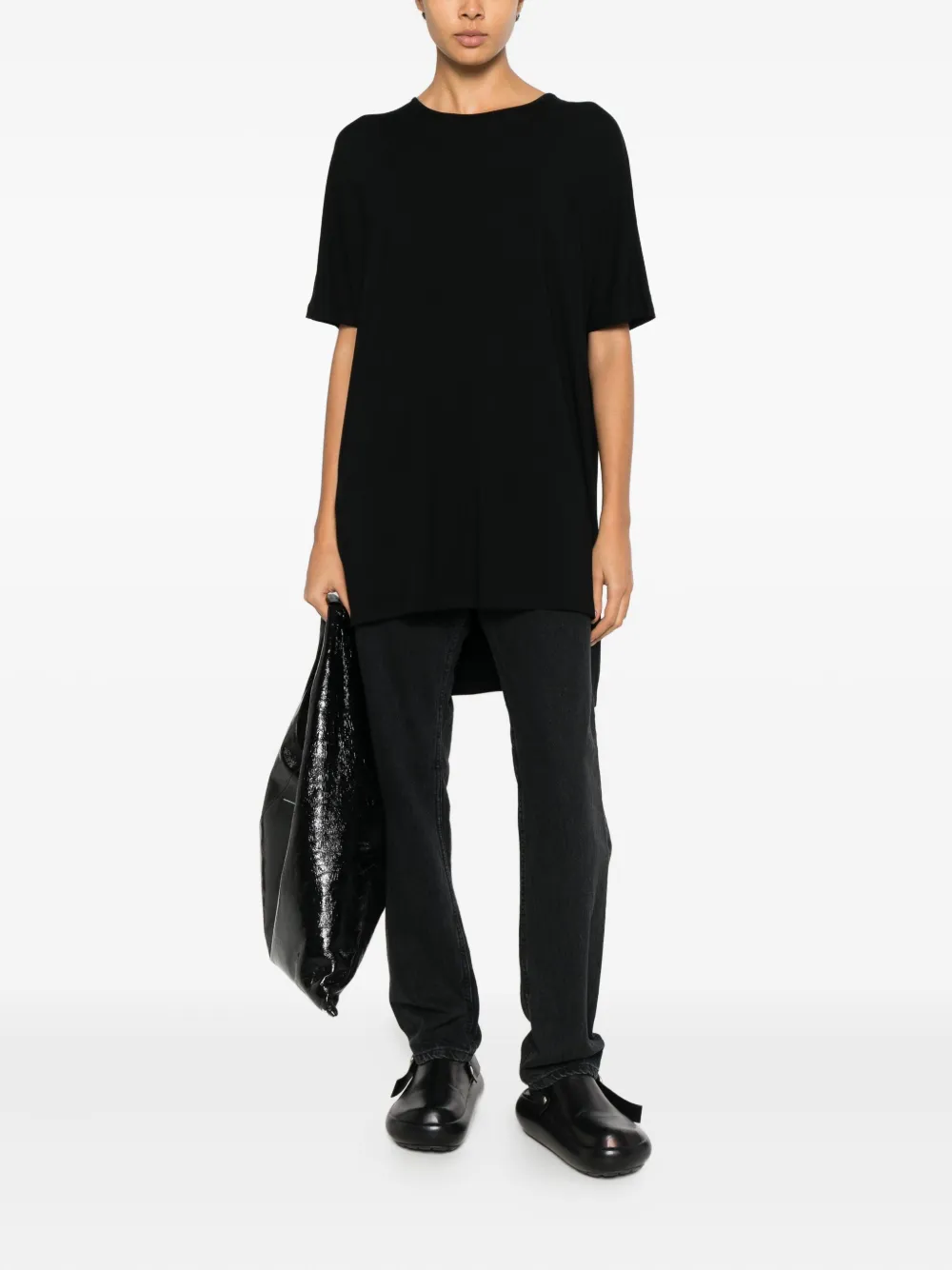Nomen Nescio Side-split T-shirt In Black
