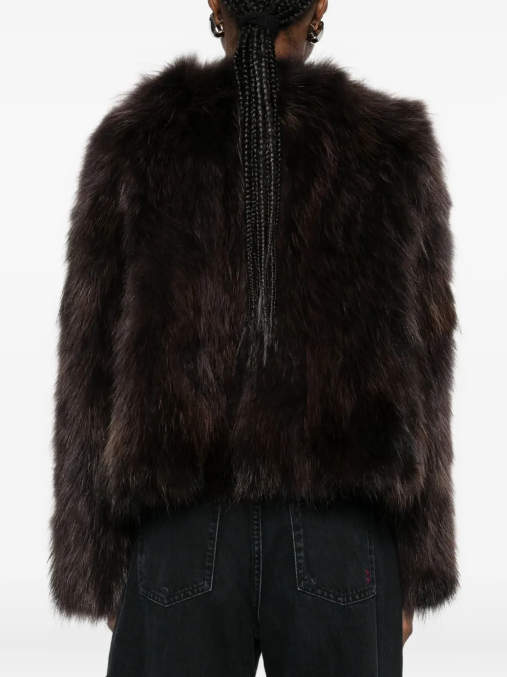 Cenere Long-sleeved Coat In Brown