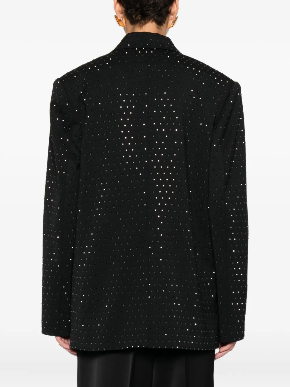 THE ANDAMANE Blazer met enkele rij knopen en verfraaid met kristallen Zwart