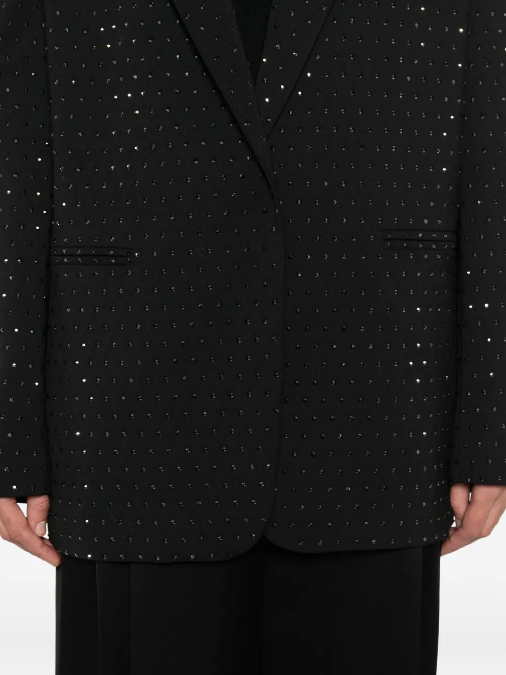 THE ANDAMANE Blazer met enkele rij knopen en verfraaid met kristallen Zwart