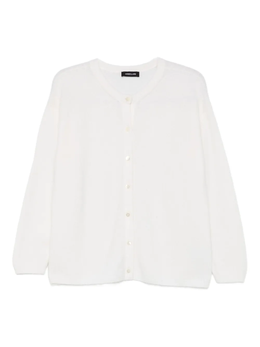 anne claire round-neck cardigan - Bianco