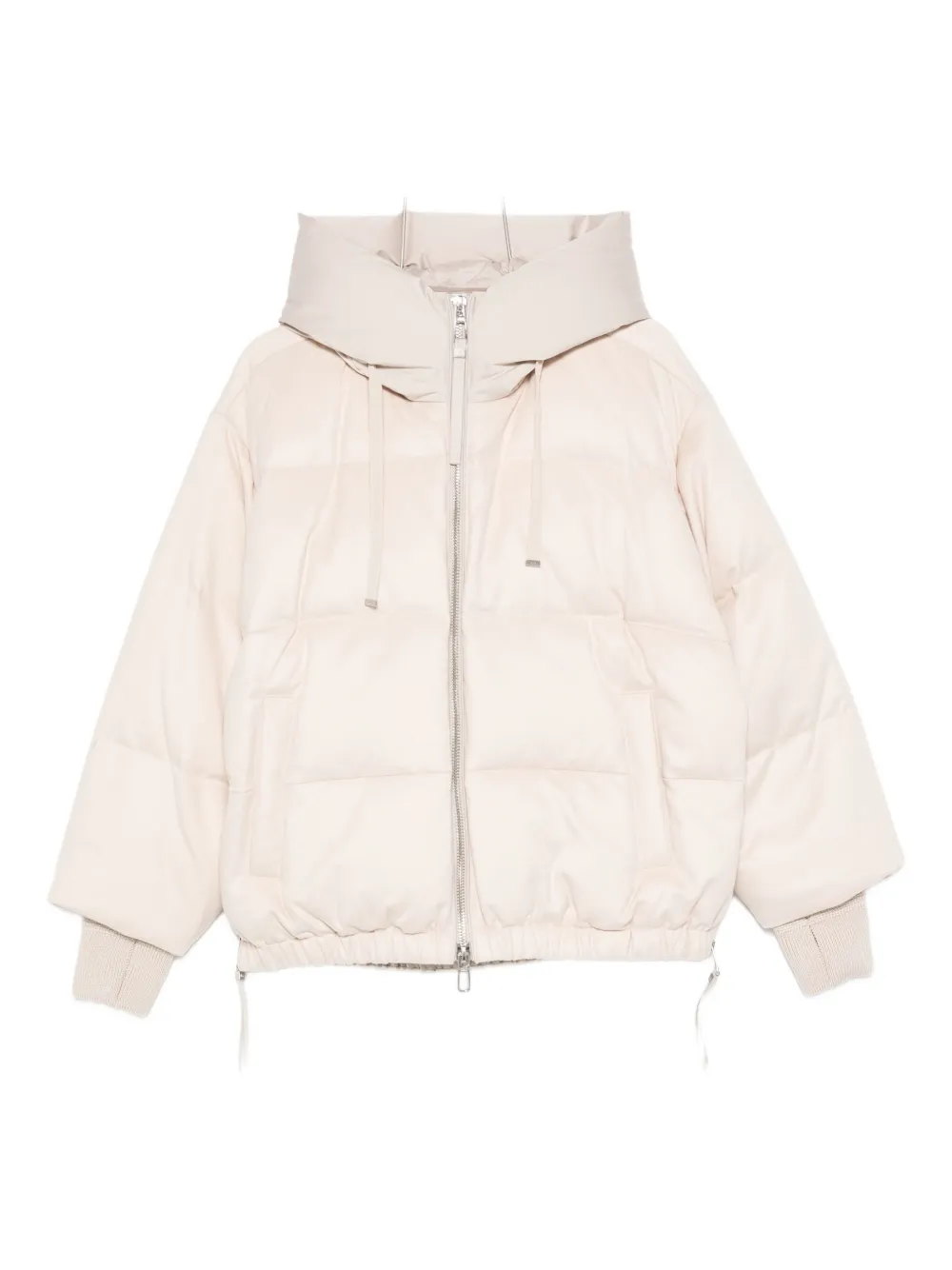 Duno Beige Corduroy Down Jacket In White