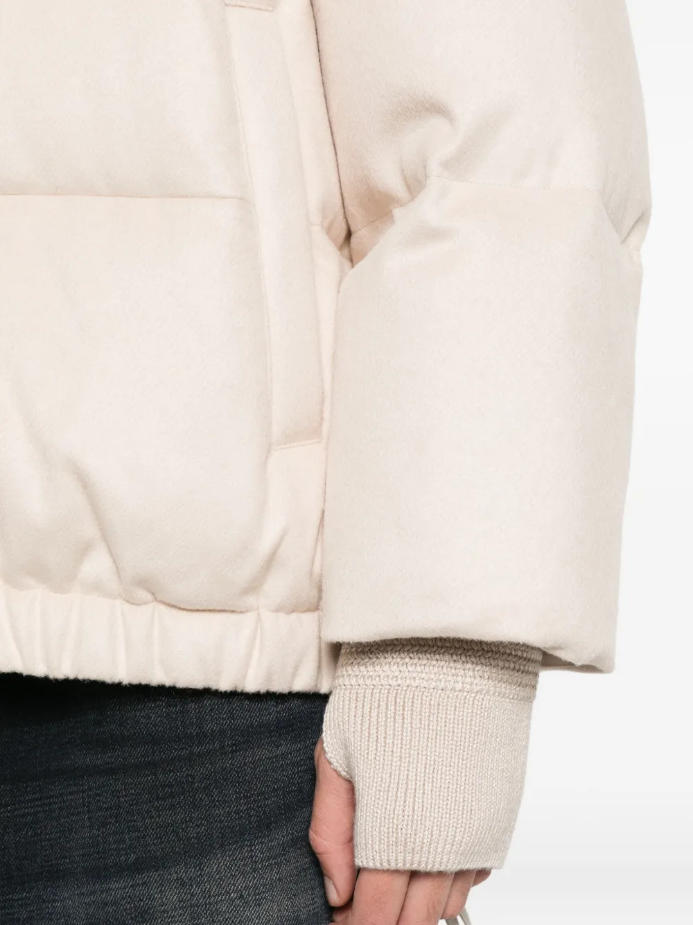 Duno Beige Corduroy Down Jacket In White