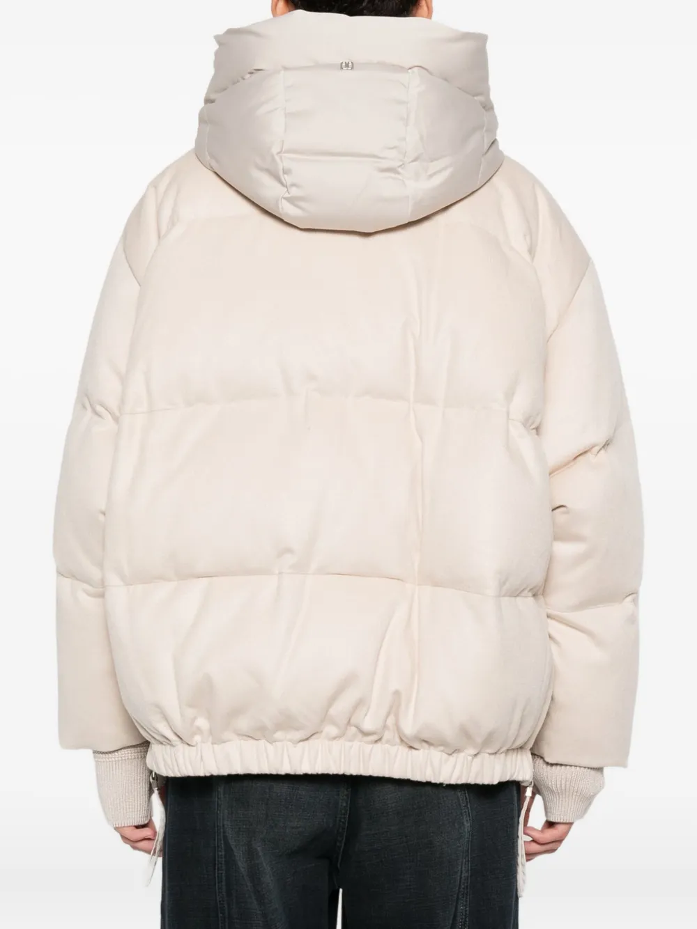 Duno Beige Corduroy Down Jacket In White