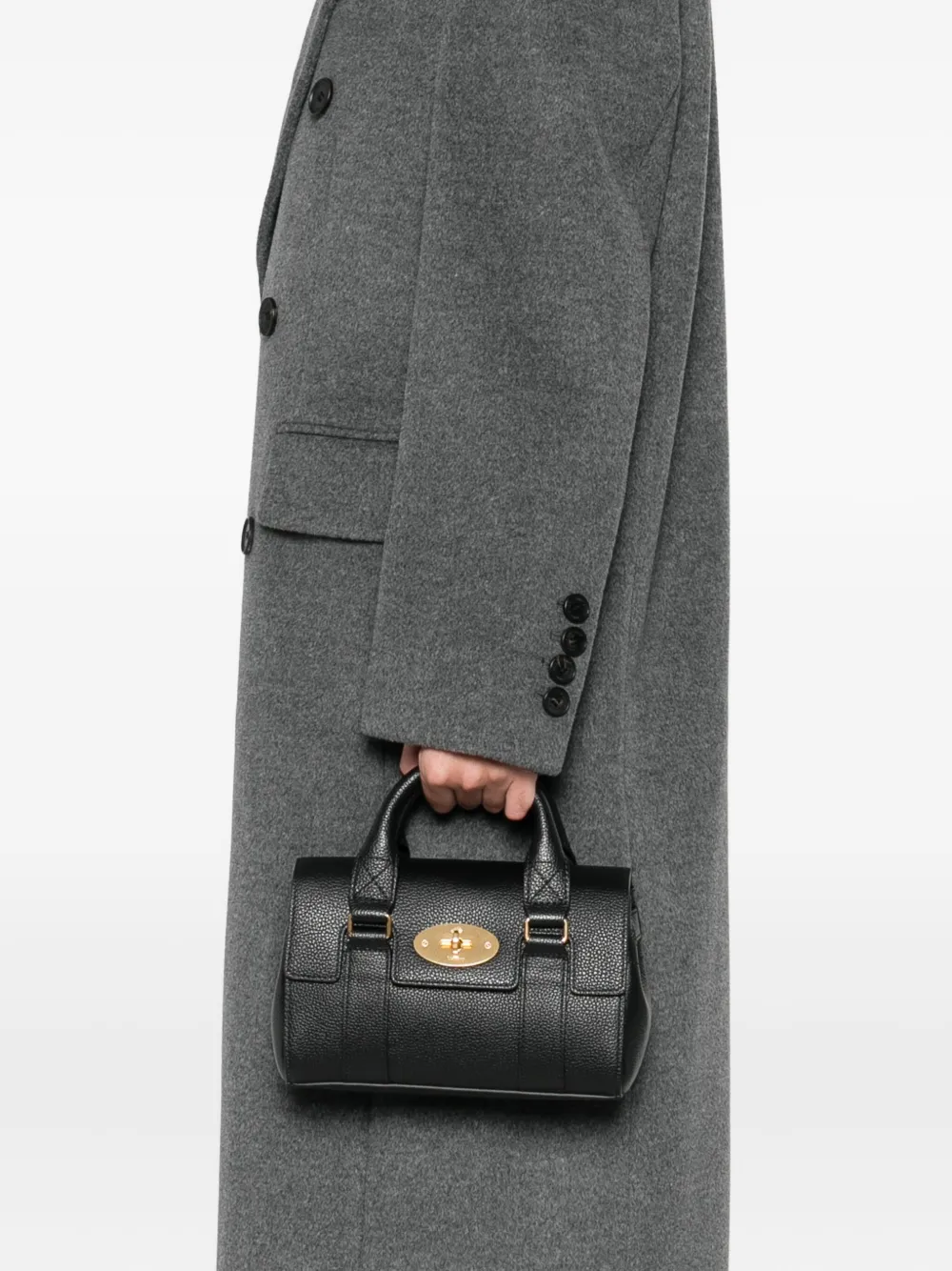 Mulberry Turnlock-top Leather Tote Bag In Black