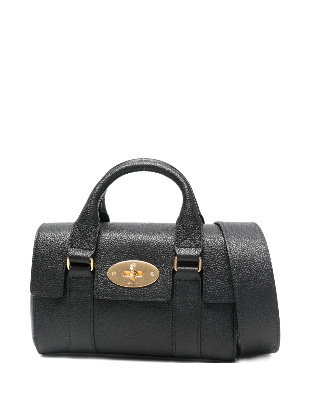 Mulberry Turnlock-top Leather Tote Bag In Black