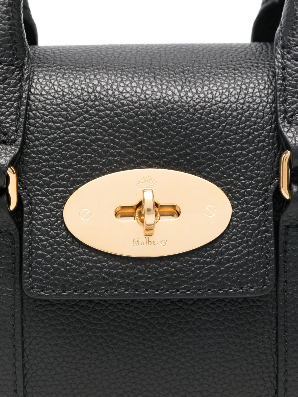 Mulberry Turnlock-top Leather Tote Bag In Black