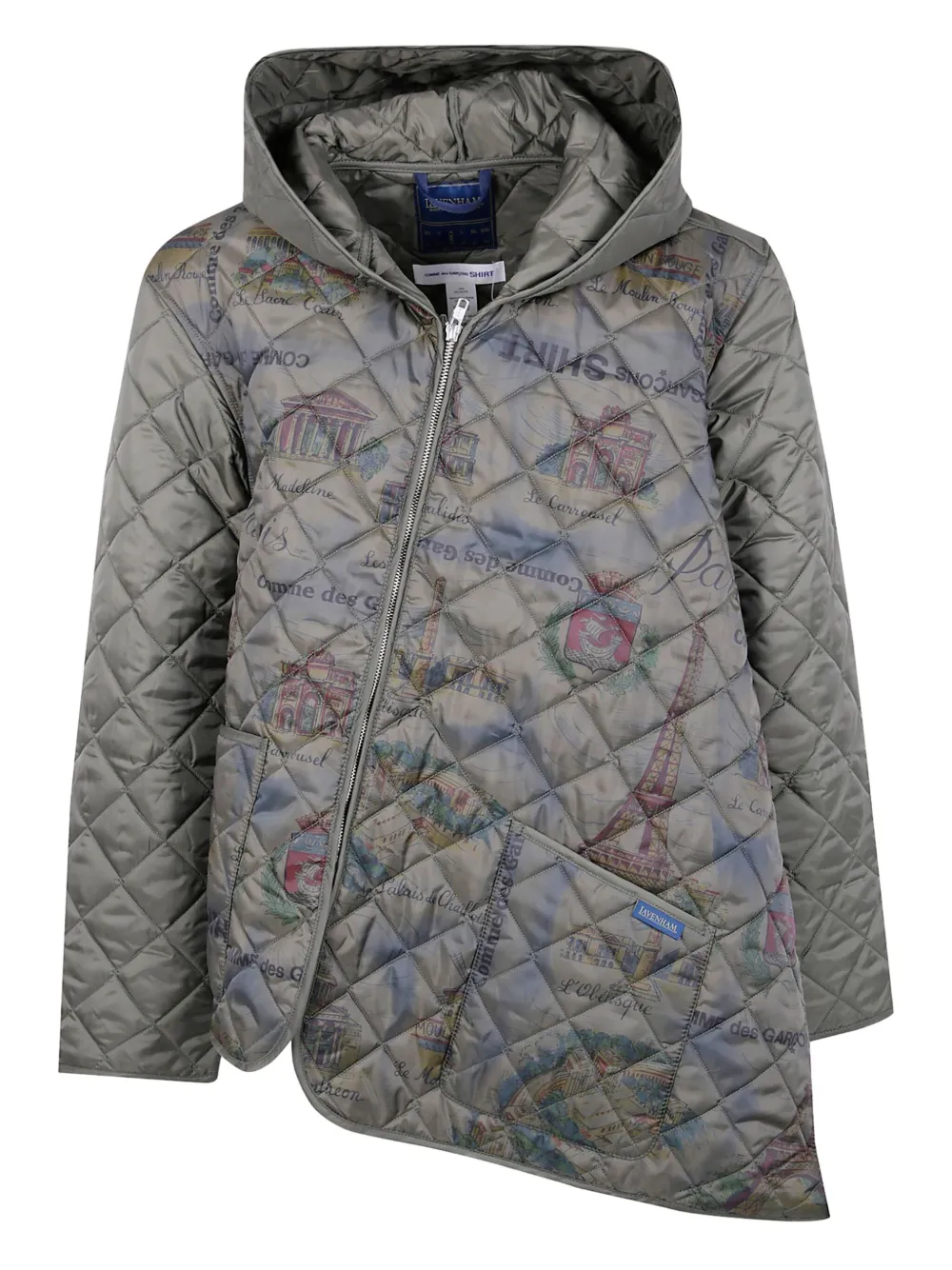 Comme Des Garçons Shirt hooded quilted jacket – Grey Comme Des Garçons Shirt hooded quilted jacket – Grey