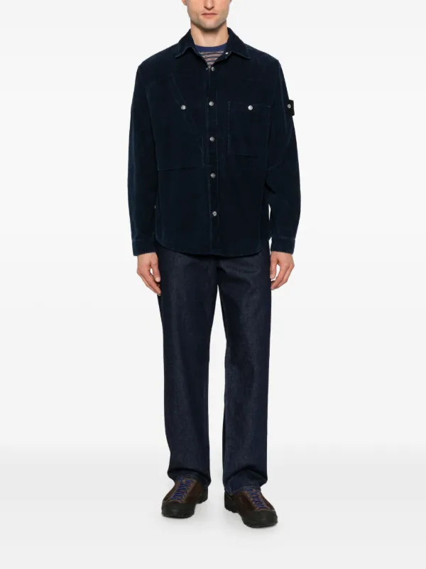 Stone Island コーデュロイ シャツ | ブルー | FARFETCH JP