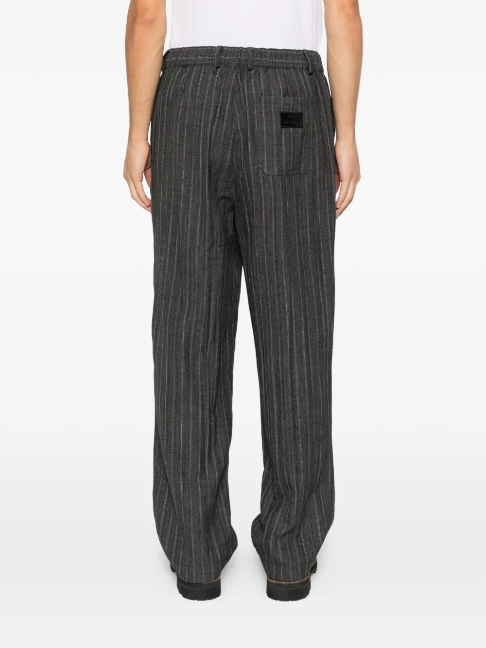 Lc23 Striped Trousers In Black