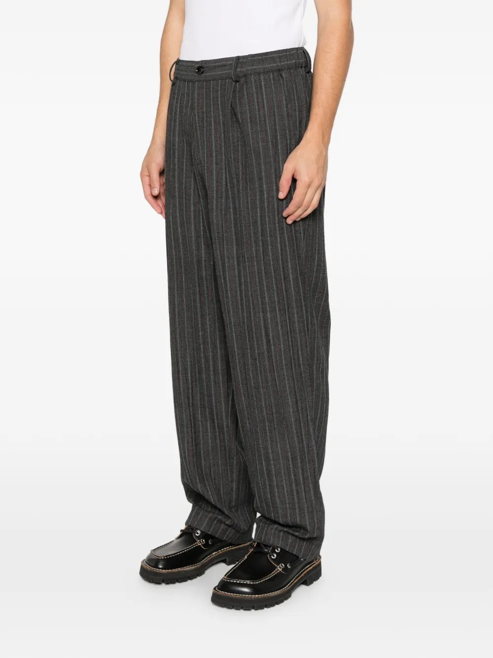 Lc23 Striped Trousers In Black