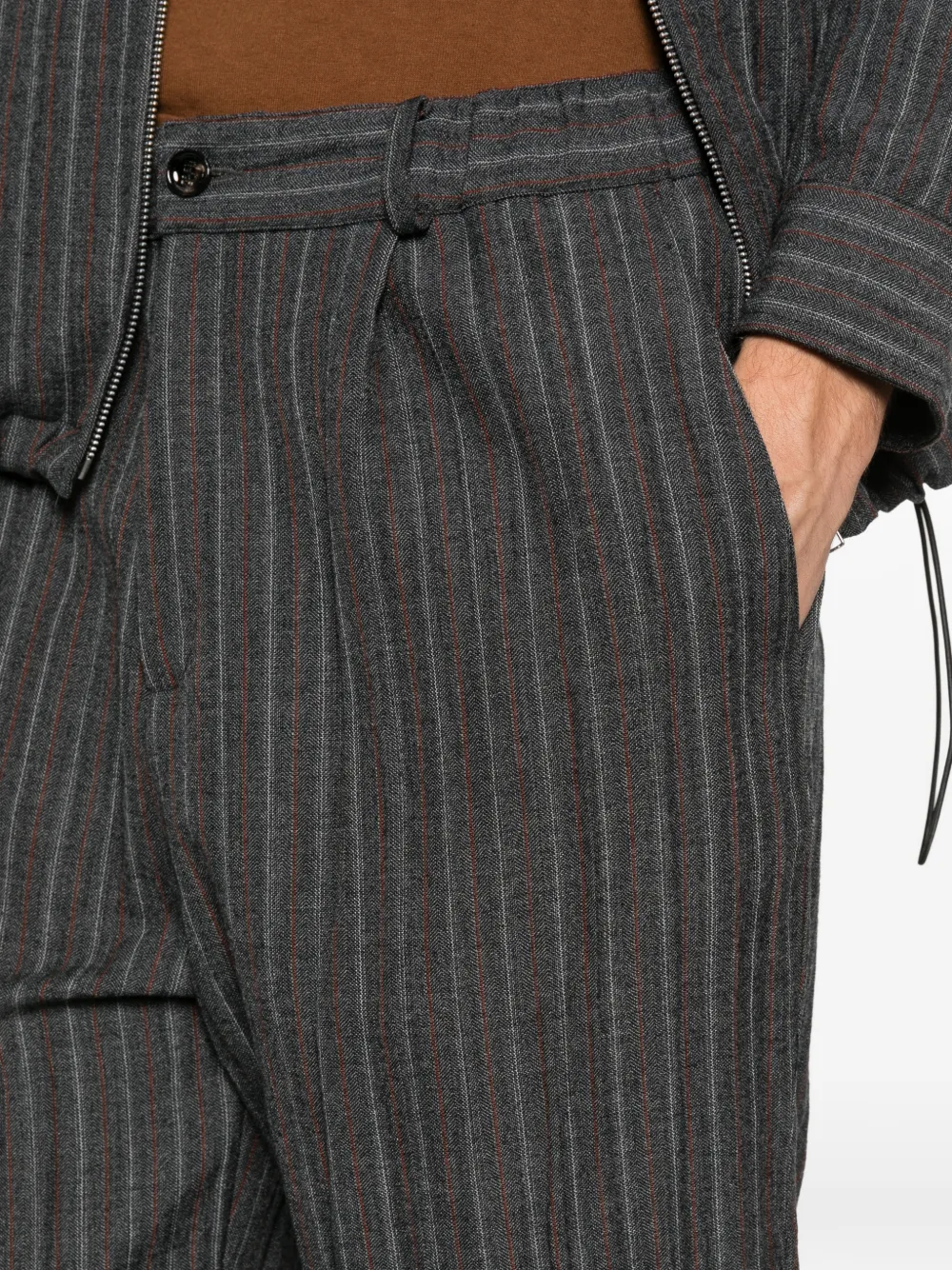 Lc23 Striped Trousers In Black