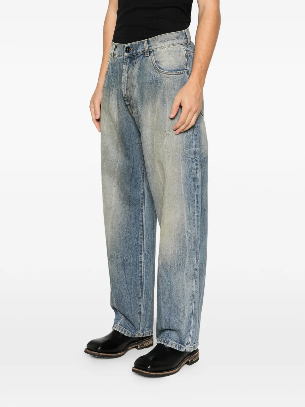 Lc23 Distressed Jeans In Blue