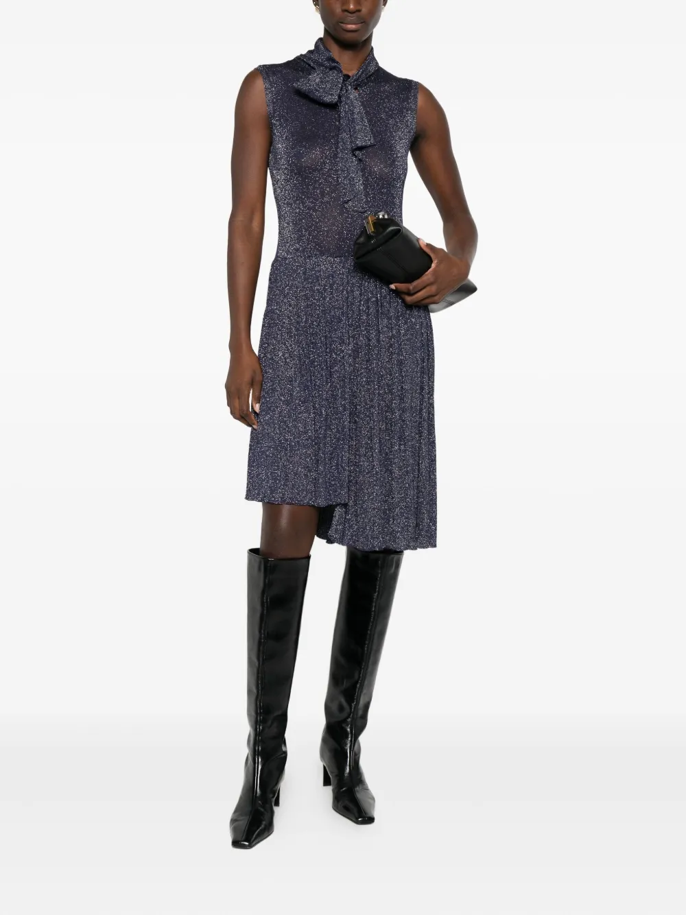 John Galliano Pre-Owned 2010s pleated dress - Blauw