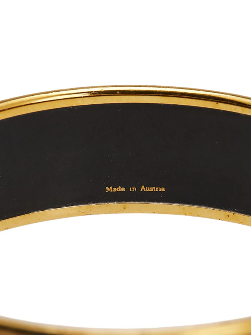 Pre-owned Hermes 20th Century Wide Horse Enamel Bangle 65 Costume Bracelet In Brown