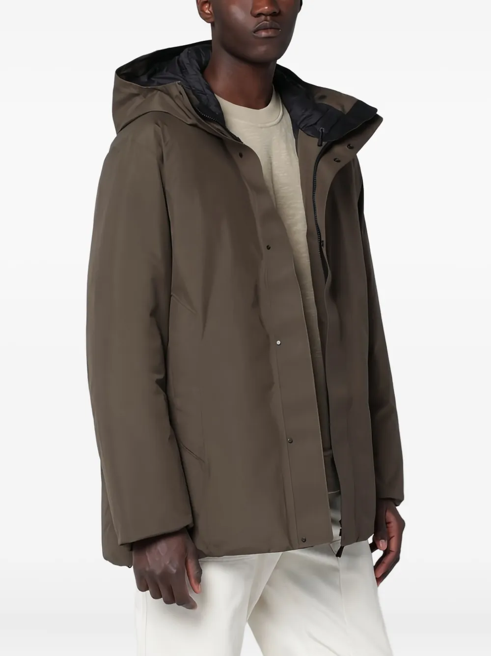 Goldwin hooded down jacket | Brown | Image 1