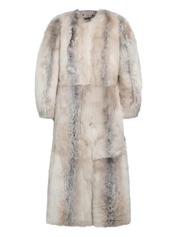 Fendi Long-sleeve Coat in Neutrals