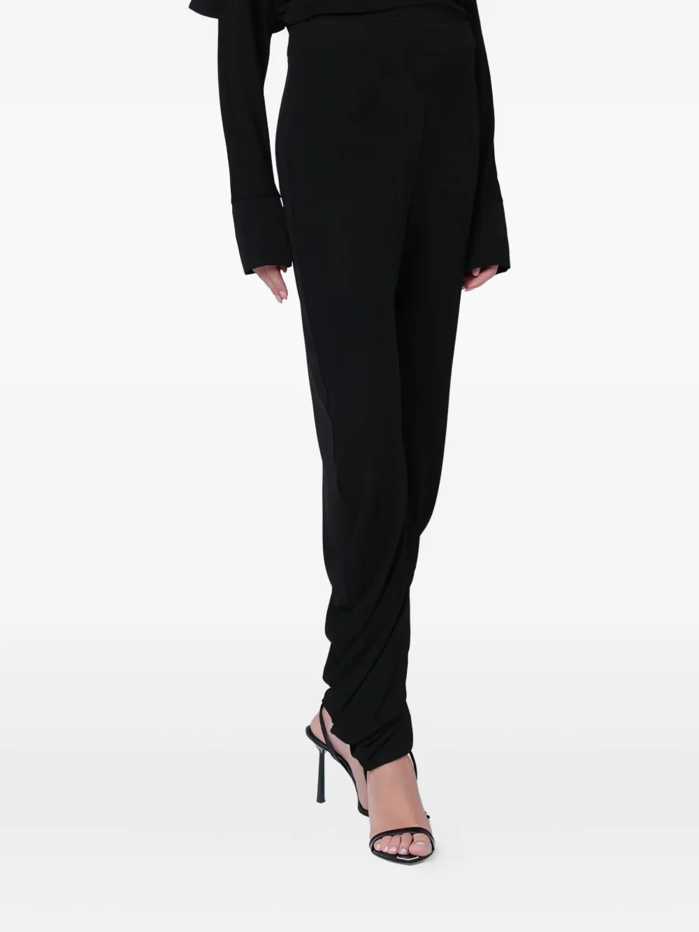 Francesco Murano Ruched Detail Trousers In Black