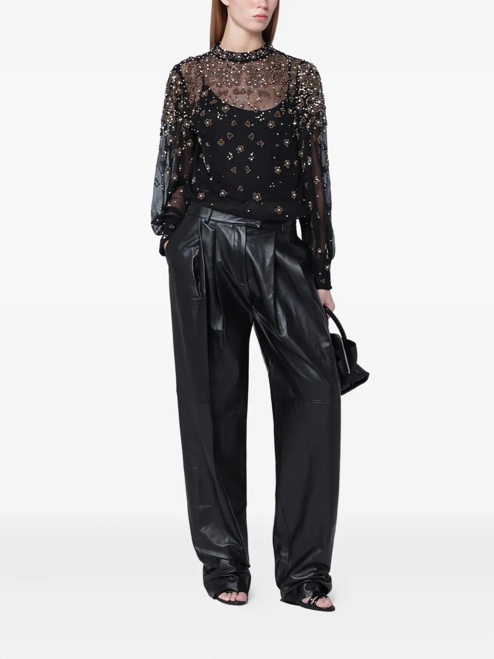 FARM Rio SHirt met kralen - Zwart