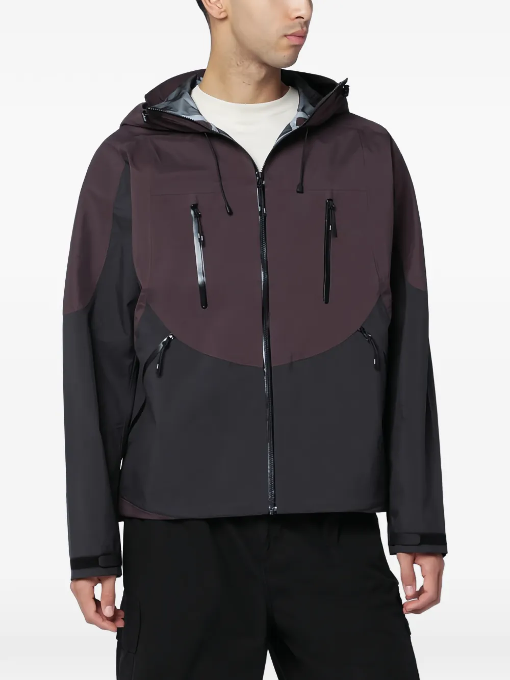 PURPLE MOUNTAIN OBSERVATORY Anvil shell zip-up jacket - Nero