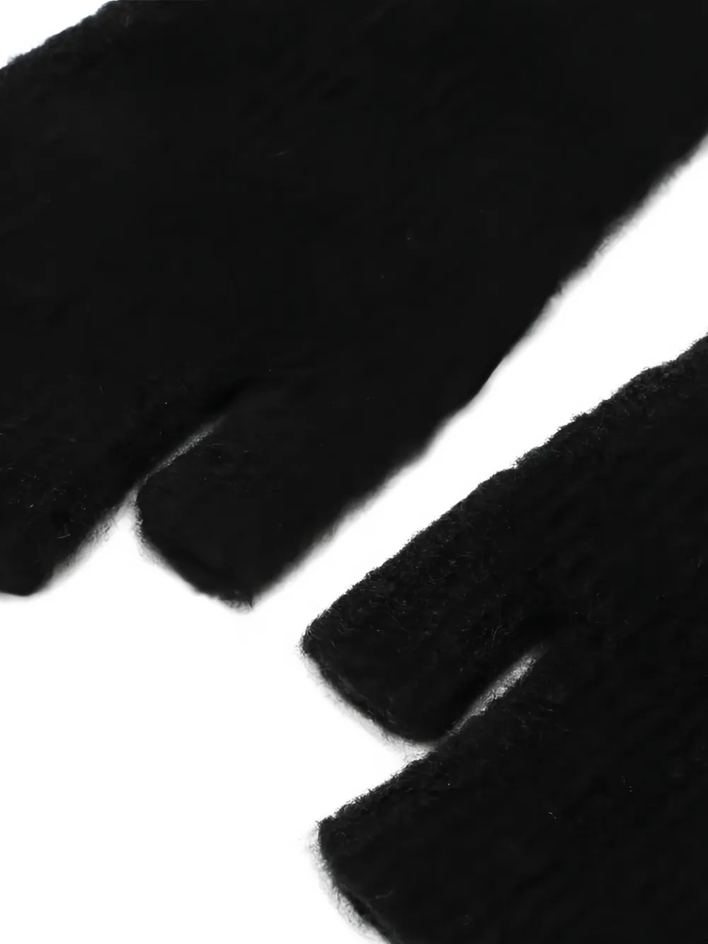 Roberto Collina Long Black Gloves In Cashmere And Silk Blend In Black