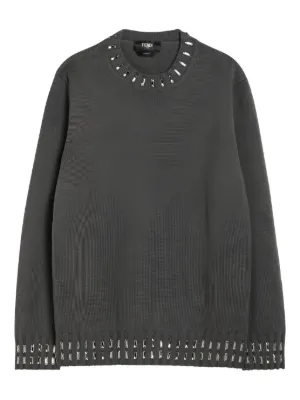 FENDI logo-patch Pocket Sweater | Black | FARFETCH