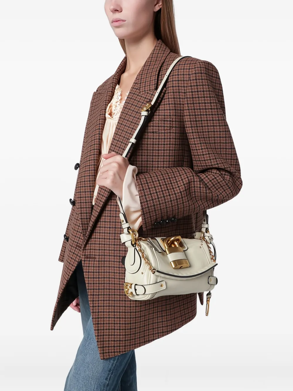 Chloé padlock-detail shoulder bag - Beige