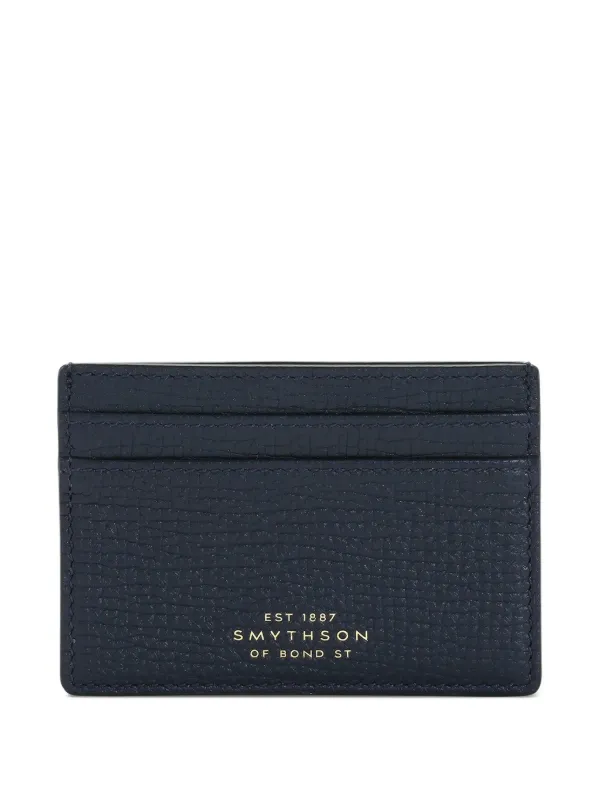 Smythson Leather Cardholder in Blue