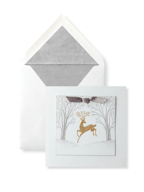 Smythson reindeer ribbon Christmas card