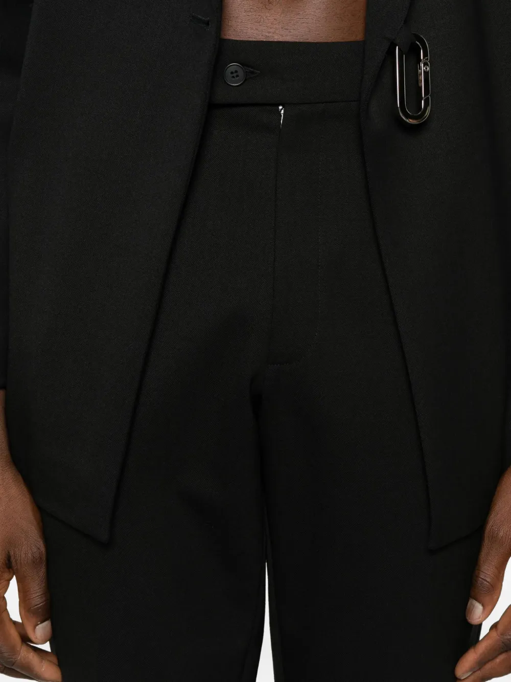 MEDEEA Broek met geplooid detail Zwart