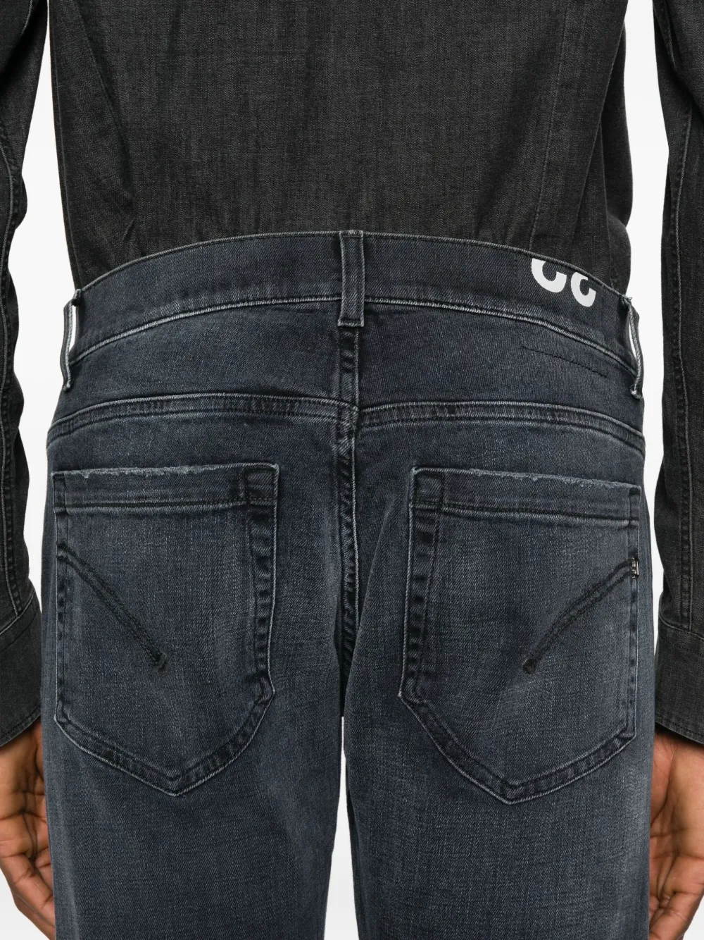 Dondup Brighton Straight Cut Denim Trousers In Blue
