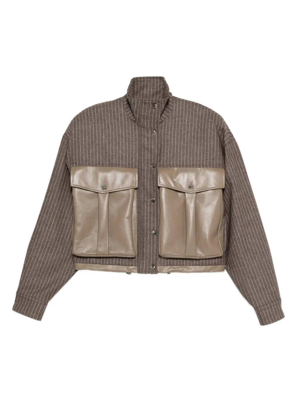 The Mannei pinstriped flap-pocket jacket | Brown | Image 1