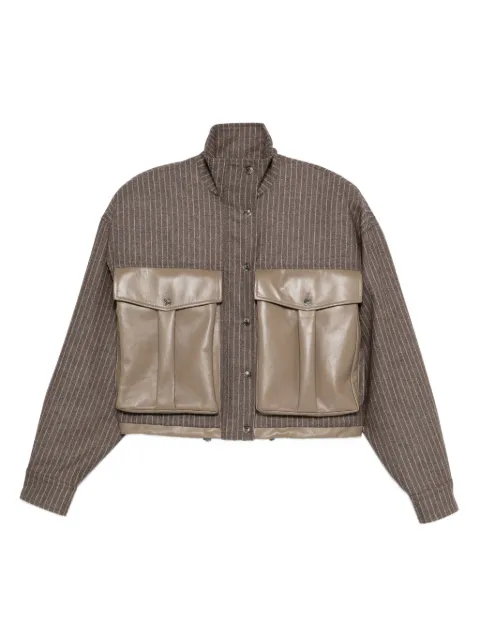 The Mannei pinstriped flap-pocket jacket