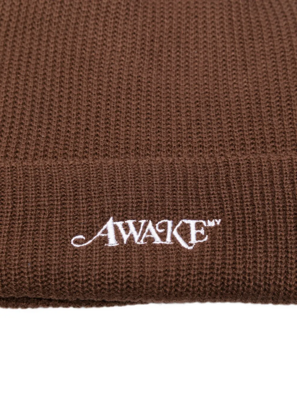Awake Ny Logo-embroidered Beanie In Brown