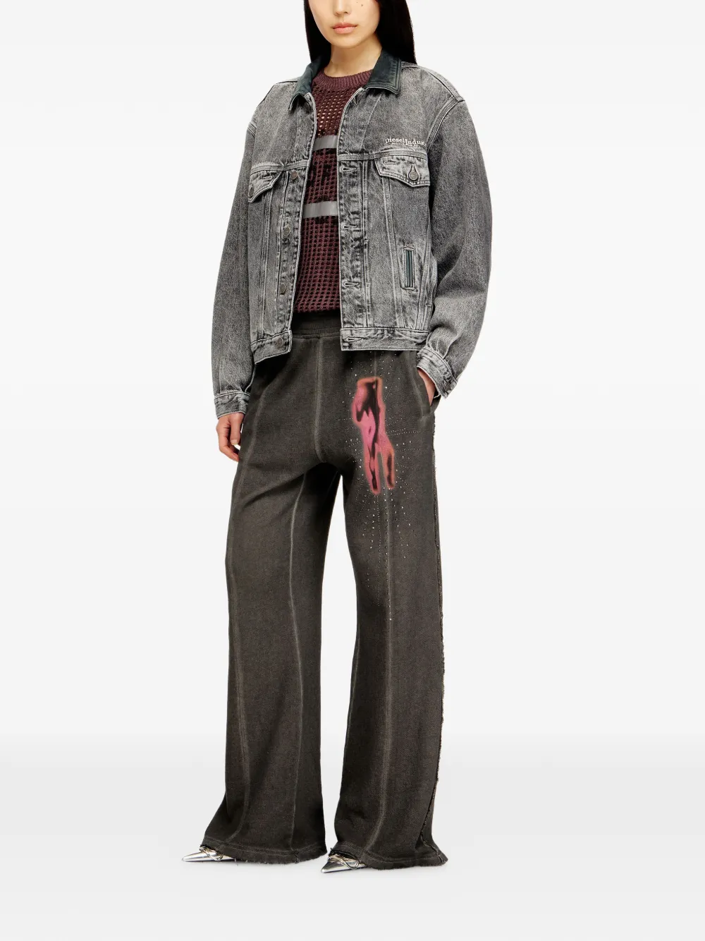  Diesel D-denver Collar Denim Jacket - Grey 