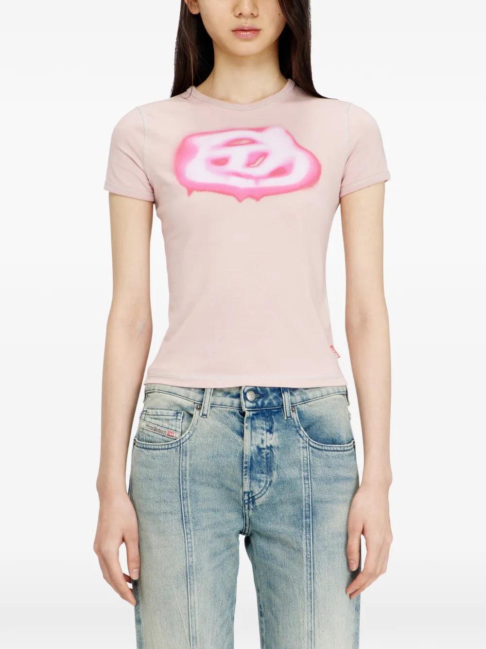  Diesel T-uncuties-long-s3 Printed T-shirt - Pink 